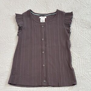 Haute Hippie Kids Ruffled Sleeve Button-Down Top | Size 10/12